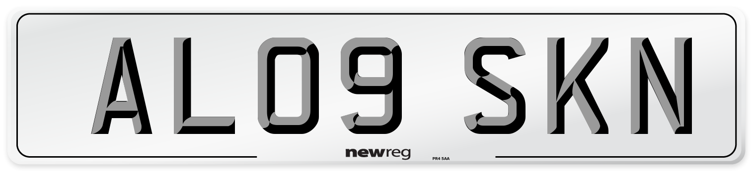 AL09 SKN Number Plate from New Reg
